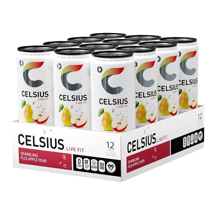 Celsius Fuji Apple Pear Sparkling Energy Drink - 12 Fl Oz Can