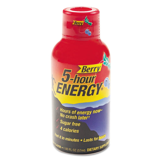 5-hour ENERGY Energy Drink, Berry, 1.93oz Bottle, 12/Pack