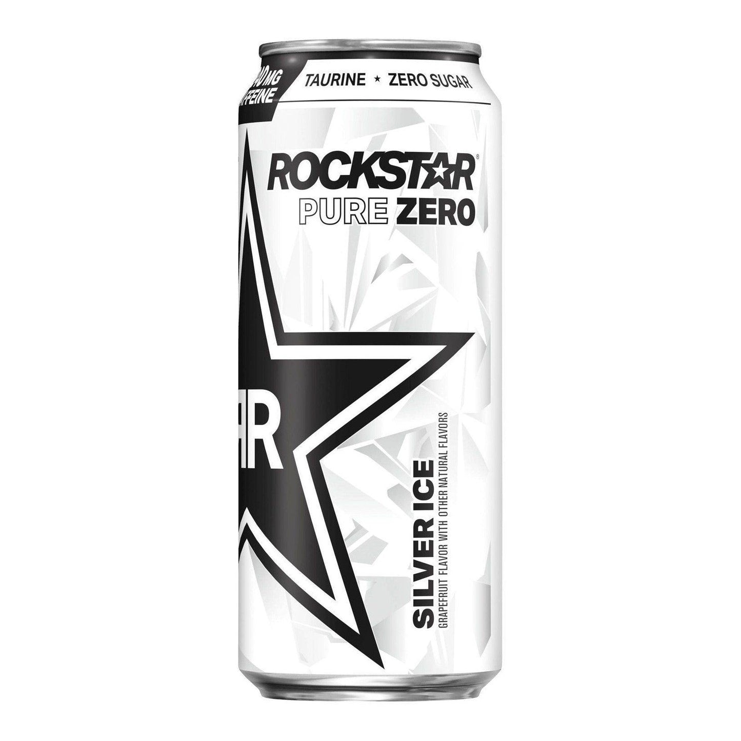 Rockstar Pure Zero Energy Drink Silver Ice Grapefruit Flavor 16 Fl Oz Can