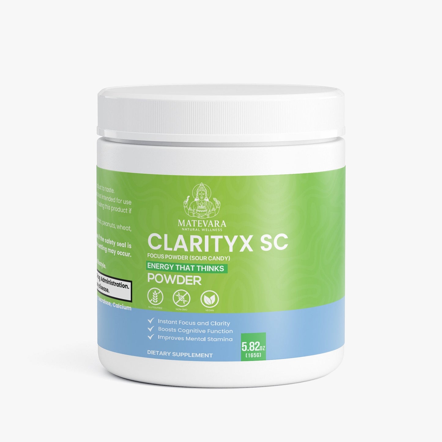 ClarityX SC Focus Powder Sour Candy | Dietary Supplement with Alpha-GPC & L-Theanine | Focus Support Formula | 165g