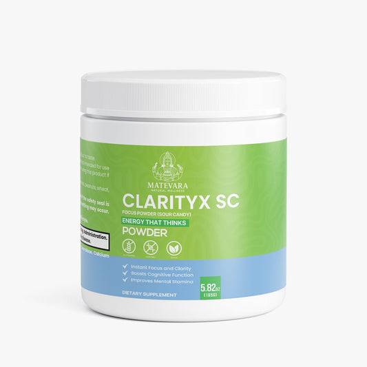 ClarityX SC Focus Powder Sour Candy | Dietary Supplement with Alpha-GPC & L-Theanine | Focus Support Formula | 165g