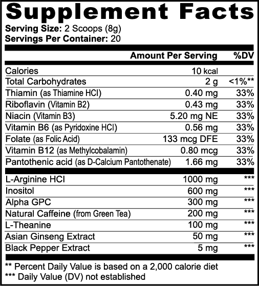 ClarityX SC Focus Powder Sour Candy | Dietary Supplement with Alpha-GPC & L-Theanine | Focus Support Formula | 165g