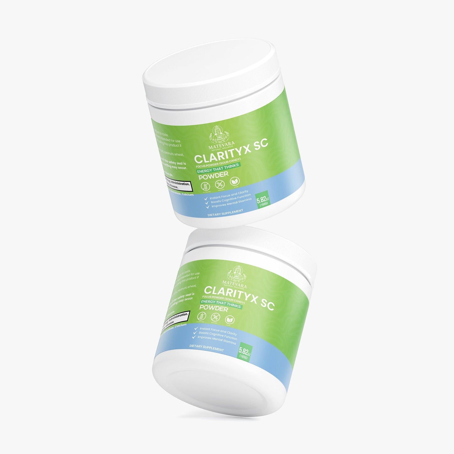 ClarityX SC Focus Powder Sour Candy | Dietary Supplement with Alpha-GPC & L-Theanine | Focus Support Formula | 165g
