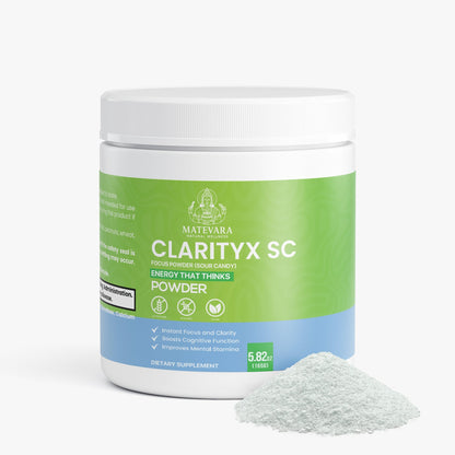ClarityX SC Focus Powder Sour Candy | Dietary Supplement with Alpha-GPC & L-Theanine | Focus Support Formula | 165g