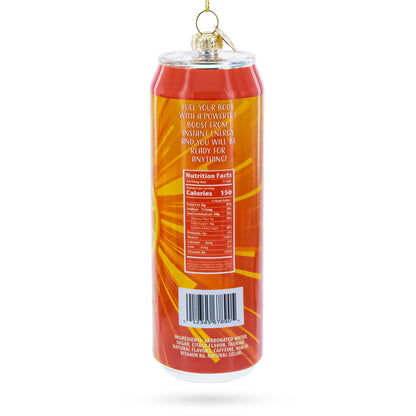 Energy Drink Can Glass Christmas Ornament